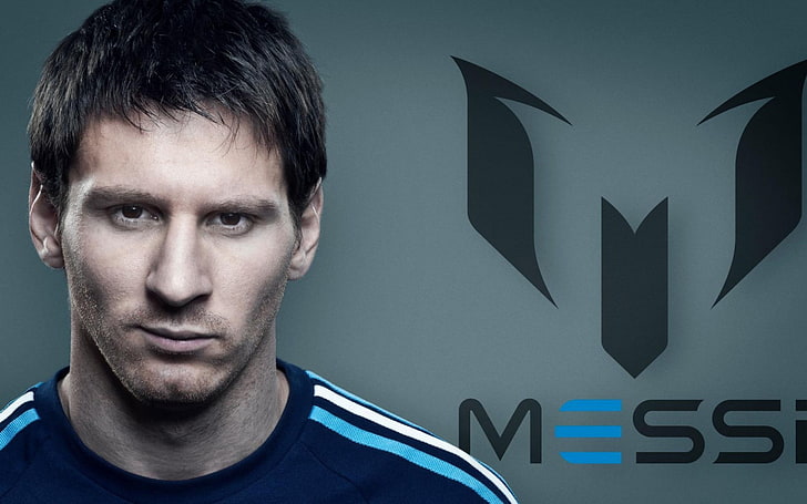 Herren Polo-Shirt in Blau und Schwarz, Lionel Messi, FC Barcelona, HD-Hintergrundbild
