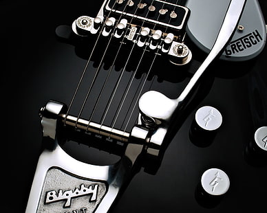 gray guitar strings, Music, Guitar, Gretsch, HD wallpaper HD wallpaper
