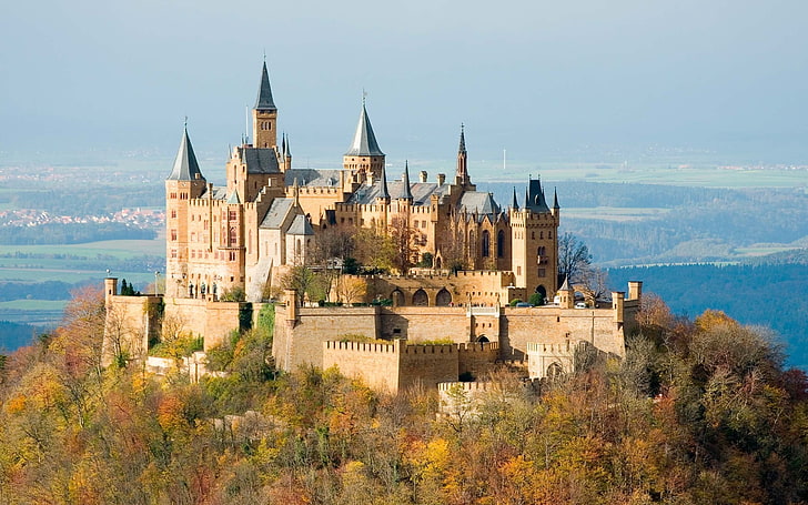 Château du dôme bleu, Allemagne, château, Hohenzollern, Fond d'écran HD