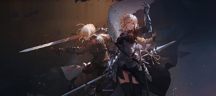 Fate Series, Fate / Grand Order, Jeanne d'Arc (Fate Series), Ruler (Fate / Grand Order), Sabre Alter, Fondo de pantalla HD