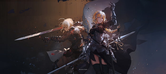 Serie Fate, Fate / Grand Order, Jeanne d'Arc (Fate Series), Righello (Fate / Grand Order), Sabre Alter, Sfondo HD HD wallpaper