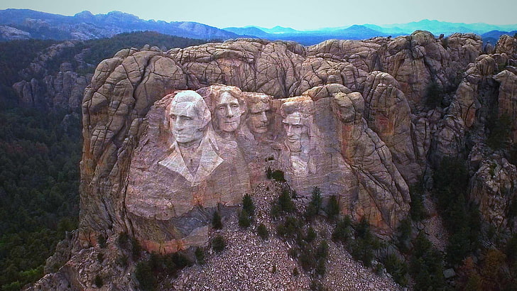 Гора Рашмор, Южная Дакота, Гора Рашмор, США, президенты, HD обои