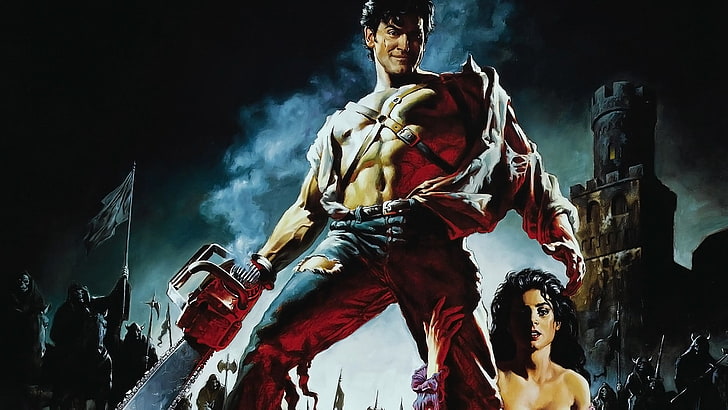 Evil Dead, chainsaws, Bruce Campbell, Army of Darkness, HD wallpaper