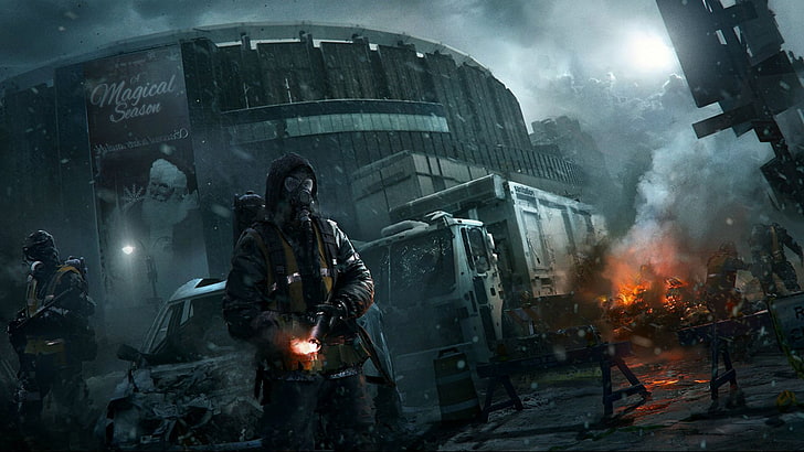 man holding fire arm digital wallpaper, Tom Clancy's The Division, The Cleaners, computer game, concept art, video games, HD wallpaper