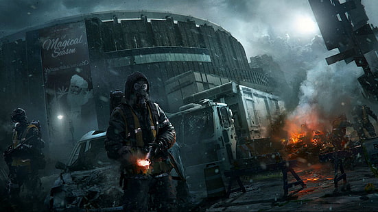 man holding fire arm digital wallpaper, Tom Clancy's The Division, The Cleaners, computer game, concept art, video games, HD wallpaper HD wallpaper