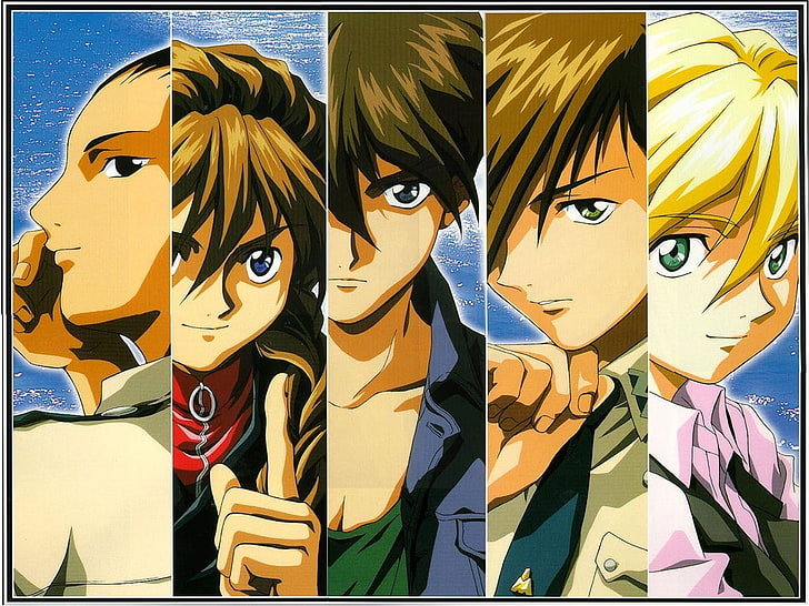 anime, Mobile Suit Gundam Wing, Heero Yuy, Duo Maxwell, Trowa Barton, Quatre Winner, Wufei Chang, HD wallpaper