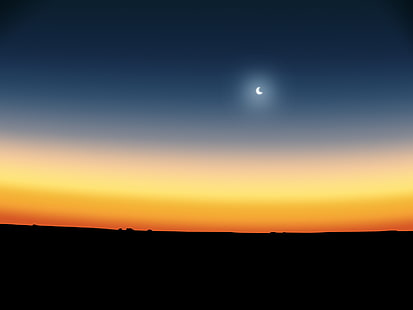 Halbmond Wallpaper, der Himmel, Sonnenuntergang, Morgendämmerung, der Mond, einen Monat, HD-Hintergrundbild HD wallpaper