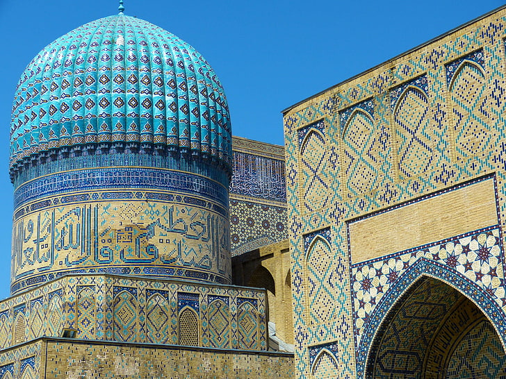 Bibi Xanom, edificio, grande, mausoleo, moschea, luoghi di interesse, Samarcanda, Timur, Uzbekistan, Sfondo HD