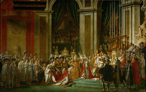 芸術、ナポレオンのCor冠式、王冠、ナポレオン、絵画、 HDデスクトップの壁紙 HD wallpaper