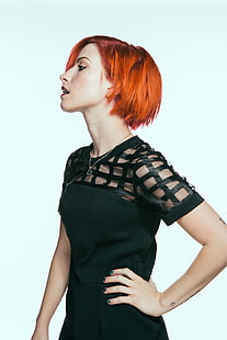 Hayley Williams, singer, redhead, short hair, HD wallpaper HD wallpaper