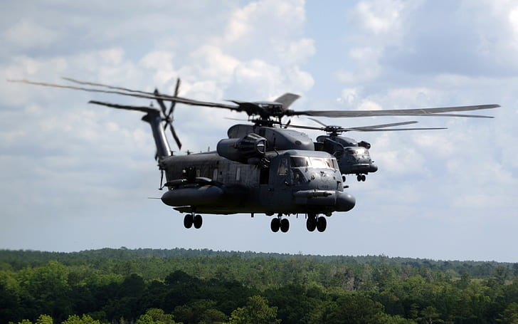 Flugzeug Hubschrauber Armee MH 53 ebnen niedrig, HD-Hintergrundbild