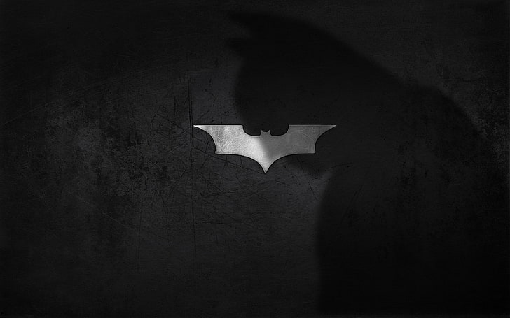 Lambang Batman Batarang, bayangan, logo, Batman, ksatria gelap, Wallpaper HD