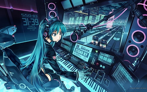 Bahnhof, Züge, Vocaloid, Hatsune Miku, HD-Hintergrundbild HD wallpaper