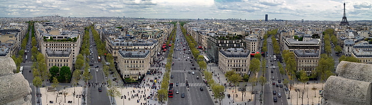 аэрофотосъемка здания коллаж, париж, панорамы, HD обои