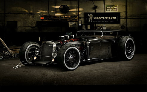 Napoleon Hot Rod, black classic car, lincoln, napoleon, hot rod, cars, HD wallpaper HD wallpaper