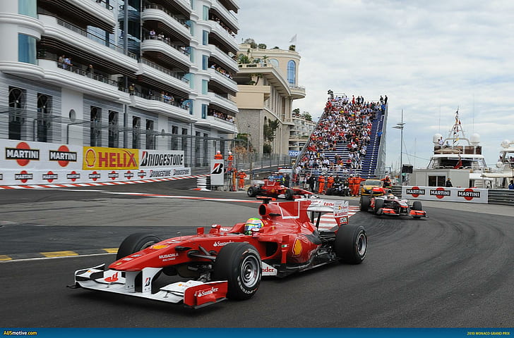 Ferrari @ Monaco 2010, sport, samochód wyścigowy, monako, samochody, Tapety HD