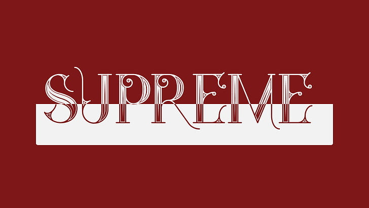supreme, Supreme Commander, czerwone tło, typografia, Tapety HD