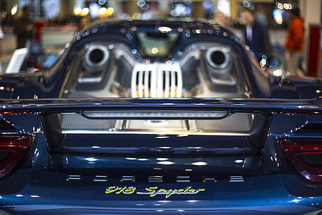 mavi supercar, Porsche 918 Spyder, araba, mavi araba, HD masaüstü duvar kağıdı HD wallpaper