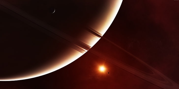 Saturno, planeta, 8k, HD papel de parede
