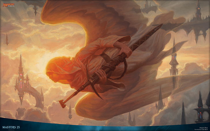 malaikat utama, Sihir: The Gathering, seni fantasi, Wallpaper HD