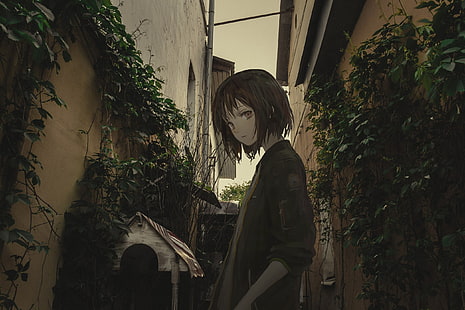 2D, Mädchen, Anime Mädchen, Shion (Mirudakemann), kurze Haare, HD-Hintergrundbild HD wallpaper