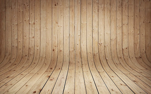 Wooden curved floor, brown wood plank, digital art, 1920x1200, wood, floor, HD wallpaper HD wallpaper