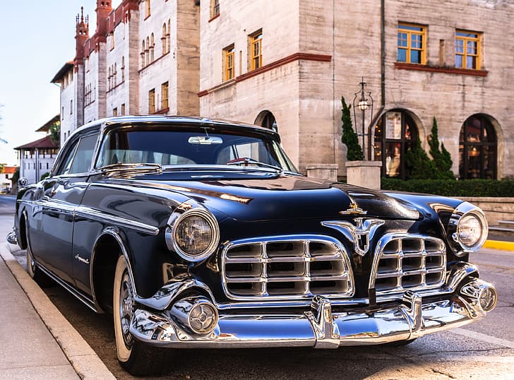 auto, Chrysler, USA, classico, Florida, FL, Sant'Agostino, 1955 Imperial Newport Coupe, Sfondo HD