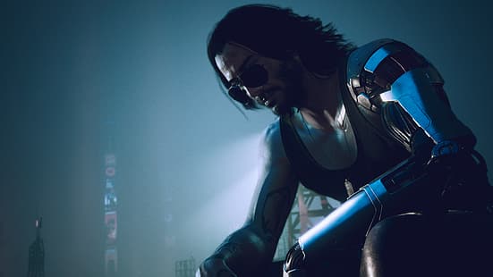 Cyberpunk 2077, Johnny Silverhand, Keanu Reeves, karakter permainan video, permainan video, Wallpaper HD HD wallpaper