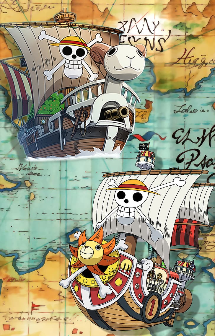One Piece, Thousand Sunny, HD papel de parede, papel de parede de celular