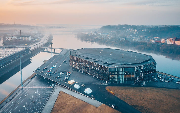 Algirid Arena building, Lituânia, Kaunas, Zalgiris Arena, HD papel de parede