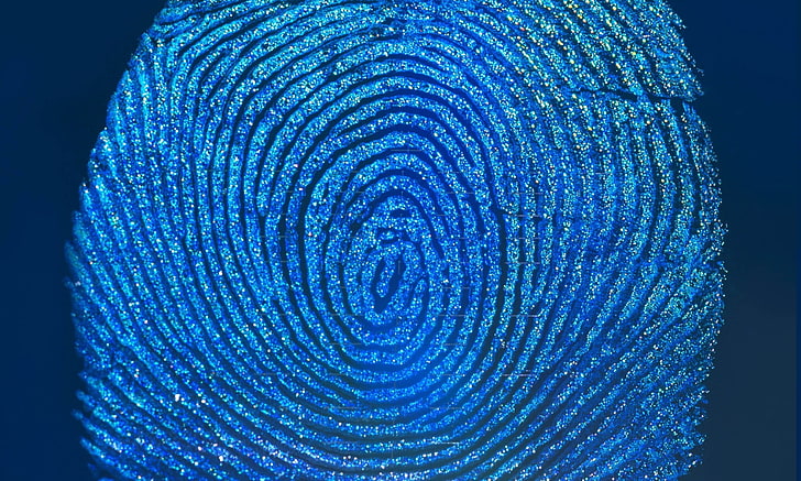 minimalism fingerprints abstract blue background, HD wallpaper