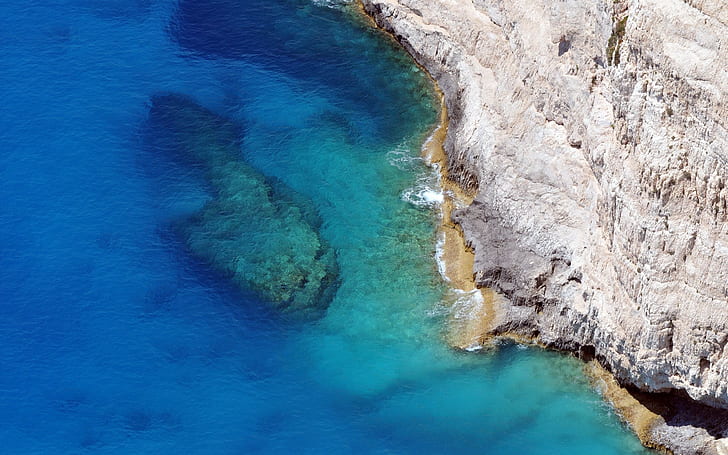 landskap, natur, kust, Navagio strand, Grekland, HD tapet