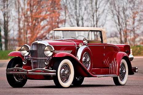 Duesenberg, Duesenberg Model J, 1929 Duesenberg Model J, Car, Luxury Car, Old Car, Red Car, Vintage Car, HD tapet HD wallpaper