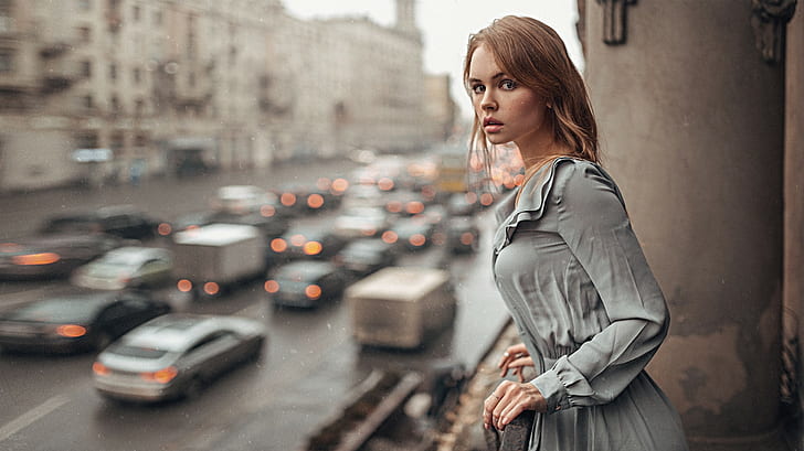 portrait, model, Georgy Chernyadyev, Anastasia Scheglova, dress, women, HD wallpaper