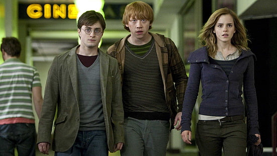 Harry Potter, Harry Potter and the Deathly Hallows: Part 1, Daniel Radcliffe, Emma Watson, Hermione Granger, Ron Weasley, Rupert Grint, HD tapet HD wallpaper