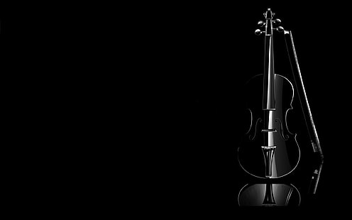 バイオリンブラックHD、黒、音楽、バイオリン、 HDデスクトップの壁紙 HD wallpaper