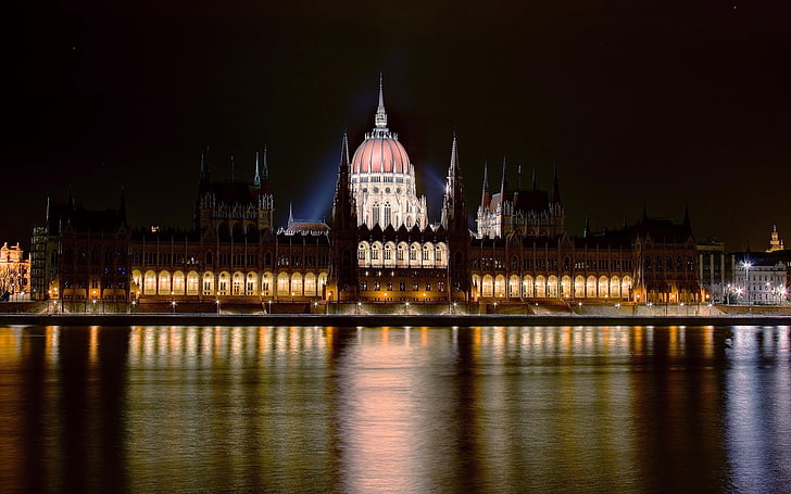 budapest, cityscapes, danube, houses, hungary, parliament, river, HD wallpaper