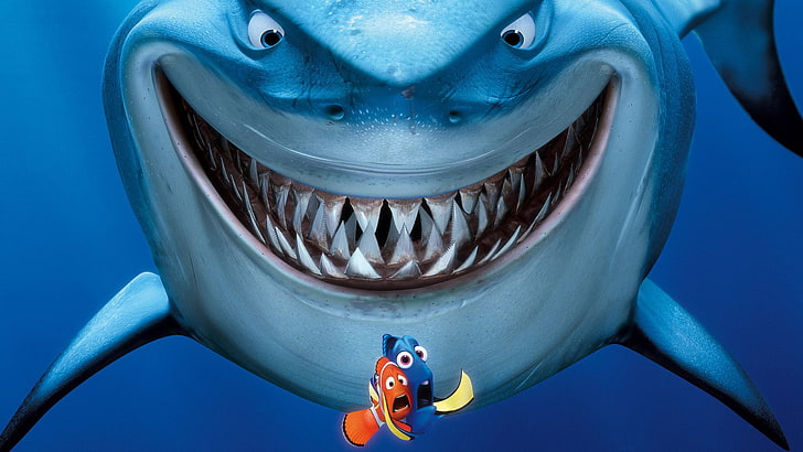Finding Nemo wallpaper, movies, Finding Nemo, shark, movie poster, animated movies, HD wallpaper