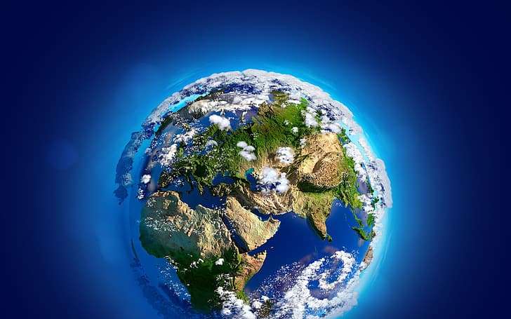 earth, planet, the world, terra, our planet, WORLD 3D, our globe, planet world, our earth, blue point, HD wallpaper