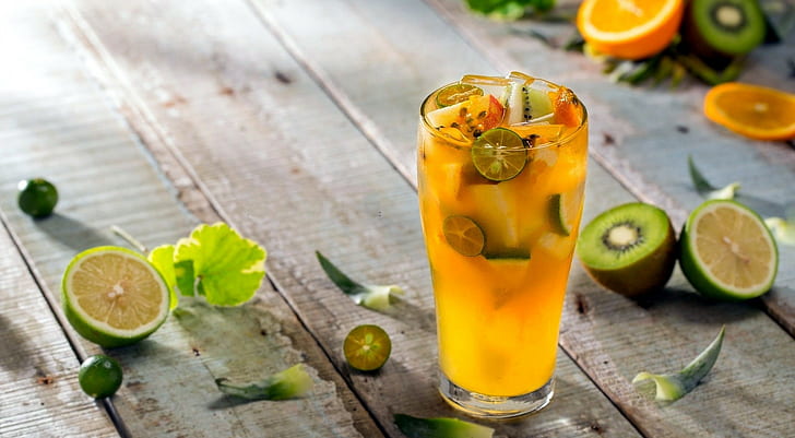 limoni, cocktail, frutta, kiwi (frutta), Sfondo HD