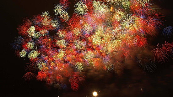 Feiertag, Feuerwerk, feiern, Lichter, Nachtlichter, Nachthimmel, bunt, Ereignis, Himmel, Festival, öffentliches Ereignis, neues Jahr, Nacht, Mitternacht, HD-Hintergrundbild HD wallpaper
