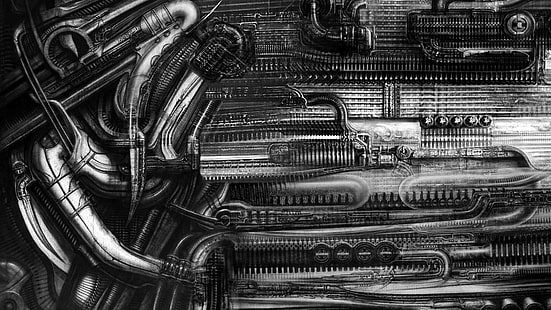 H. R. Giger, dunkel, schwarz, grau, detailliert, HD-Hintergrundbild HD wallpaper