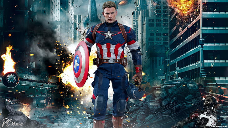 Marvel Captain America Chris Evans The Avengers Age Of Ultron Movie Wallpaper Hd For Desktop 1920 × 1080, วอลล์เปเปอร์ HD