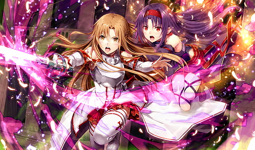 Sword Art Online ، Asuna Yuuki ، Yuuki Konno، خلفية HD HD wallpaper