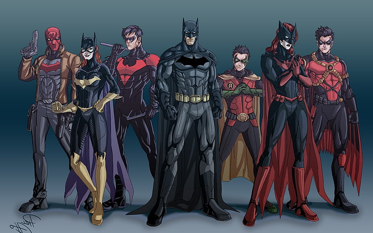 Batgirl, Batman, Batwoman, Nightwing, Red Hood, Red Robin, Robin (character), HD wallpaper