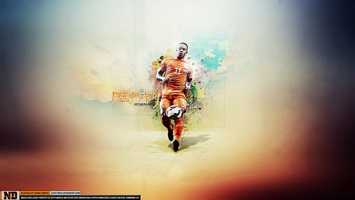 Soccer, Memphis Depay, Dutch, HD wallpaper