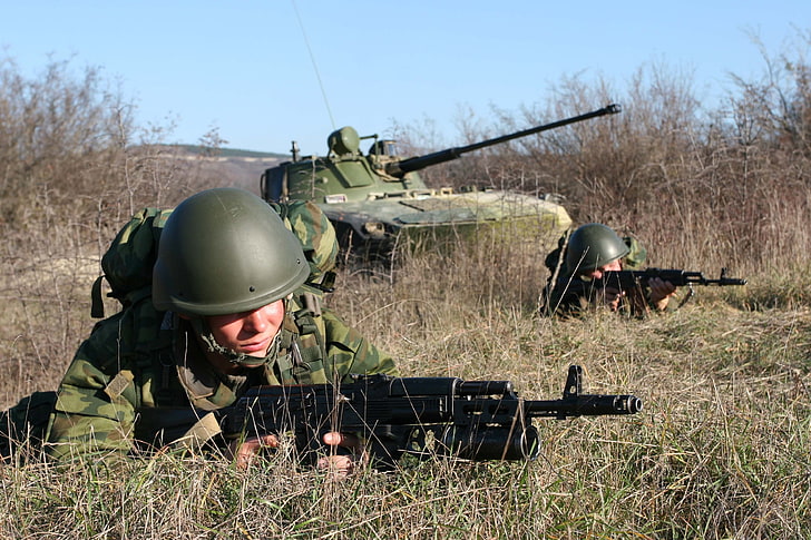 Soldaten, Angriff, BMD, Division, 7., Landung, Foto Wallpaper, Übungen., Position, nahm, HD-Hintergrundbild