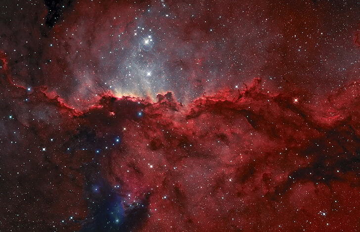 red nebula, emission nebula, NGC 6188, in the constellation, The altar, HD wallpaper