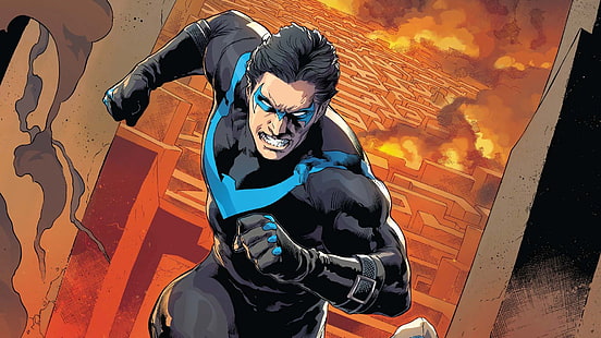 DC Comics, Nightwing, illustration, super-héros, Fond d'écran HD HD wallpaper