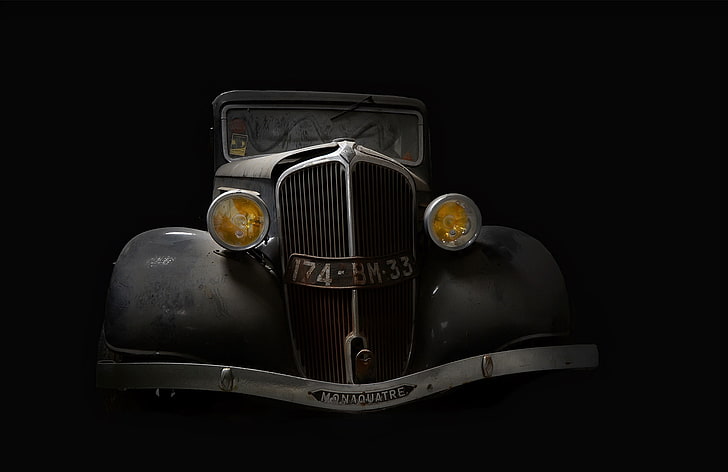 dark, car, old, vehicle, HD wallpaper